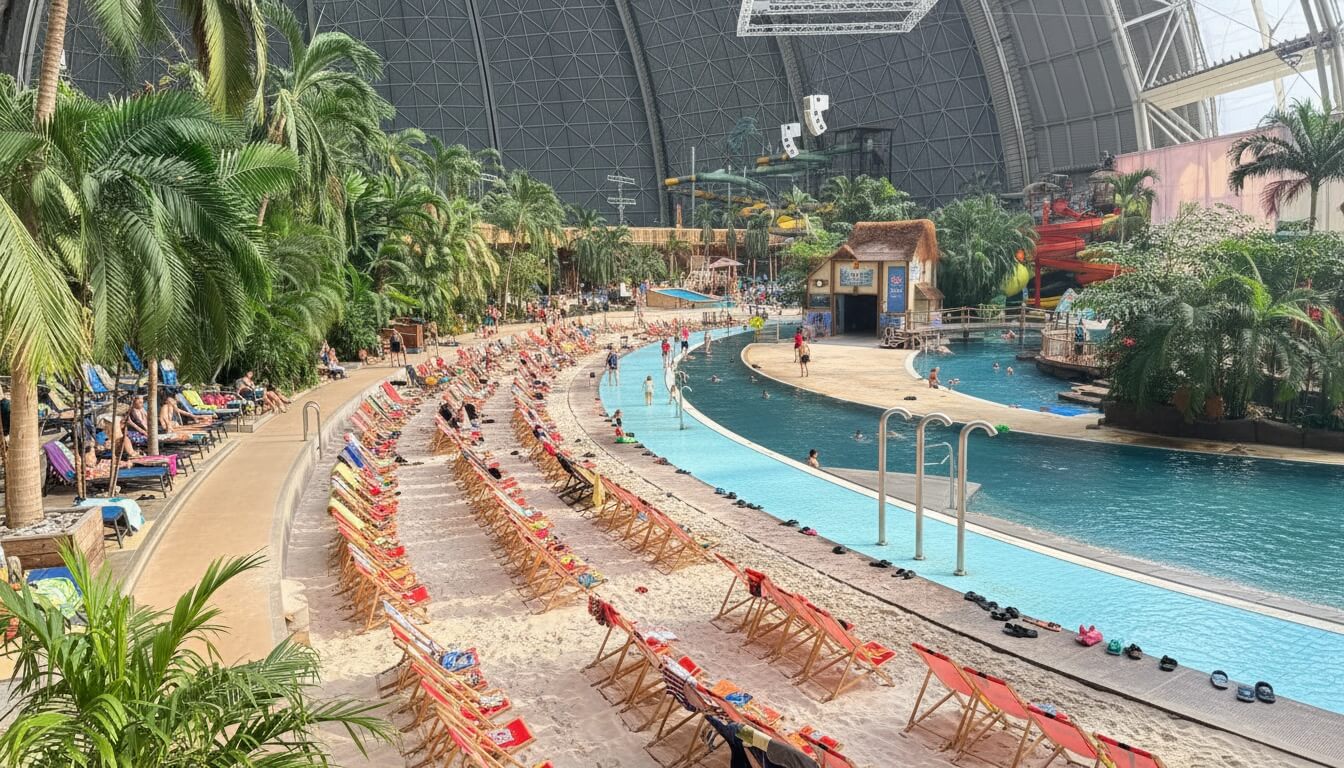 Plaża i leniwa rzeka Tropical Island wnętrze